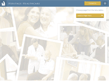 Tablet Screenshot of heritagehealthcarein.com
